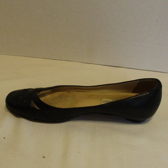 Jimmy Choo Woman Size 37 Black Tan Slide On Flat Shoes - Picture 8 of 13